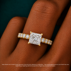 18K Solid Gold Venera Emerald Lab Diamond 0.5 Carat Ring