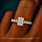 18K Solid Gold Venera Emerald Lab Diamond 0.5 Carat Ring
