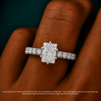 18K Solid Gold Venera Emerald Lab Diamond 0.5 Carat Ring