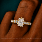 18K Solid Gold Venera Emerald Lab Diamond 0.5 Carat Ring