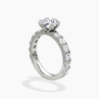 ⁠Round Cut Eternity Band Solitaire Engagement Ring in Solid Gold⁠