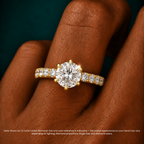 18K Solid Gold Venera Emerald Lab Diamond 0.5 Carat Ring