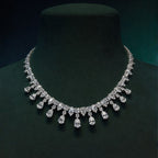 Vivienne Pear Cut Fringe Diamond Tennis Necklace⁠
