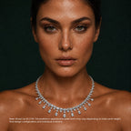 Vivienne Pear Cut Fringe Diamond Tennis Necklace⁠