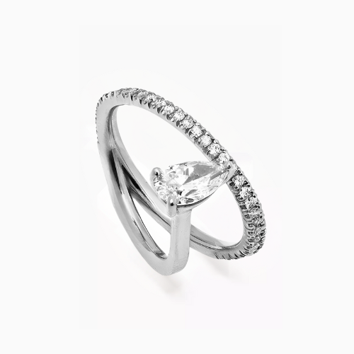 Melanie Unique Lab Grown Diamond Engagement Ring in 18k Gold - Pear
