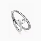 18K Solid Gold Melanie Pear Diamond Engagement Ring