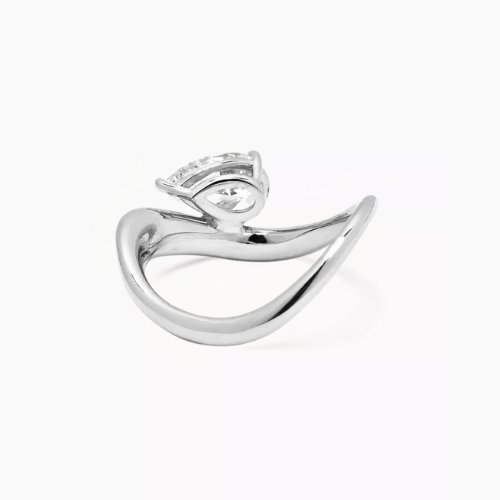 18K Solid Gold Farida Pear Diamond Engagement Ring