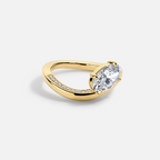 18K Solid Gold Elaf Oval Diamond Engagement Ring