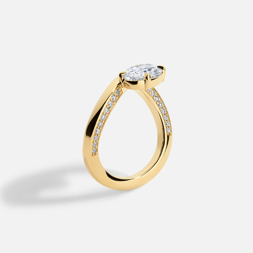 18K Solid Gold Elaf Oval Diamond Engagement Ring
