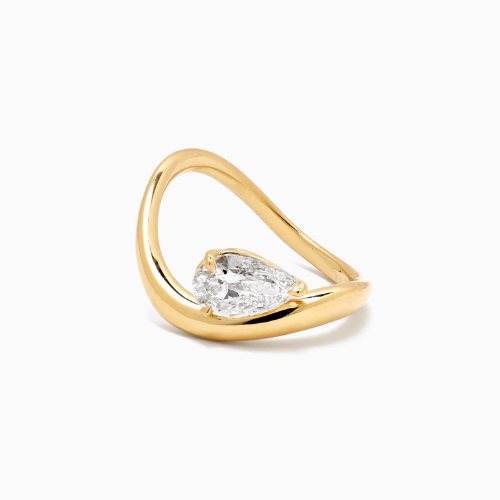 18K Solid Gold Farida Pear Diamond Engagement Ring