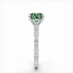 18K Solid Gold Forest Muse Fancy Green Oval Lab Diamond Ring