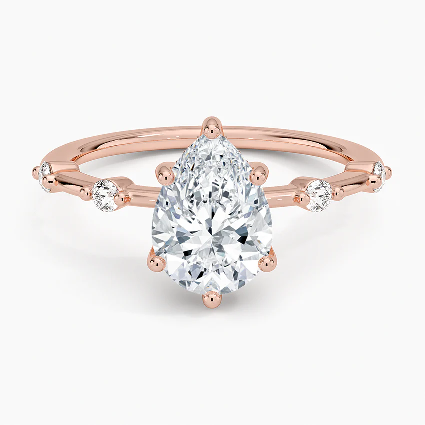 Taleen Unique Lab Grown Diamond Engagement Ring in 18k Gold - Pear