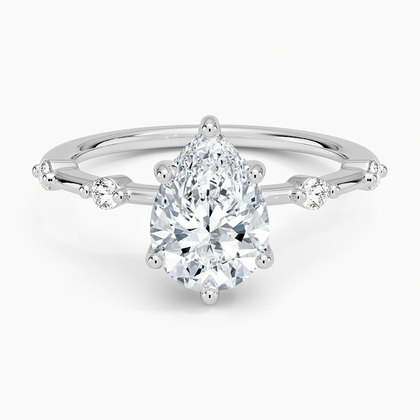 Taleen Unique Lab Grown Diamond Engagement Ring in 18k Gold - Pear