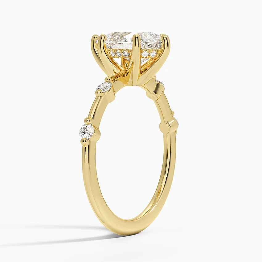 Taleen Unique Lab Grown Diamond Engagement Ring in 18k Gold - Pear