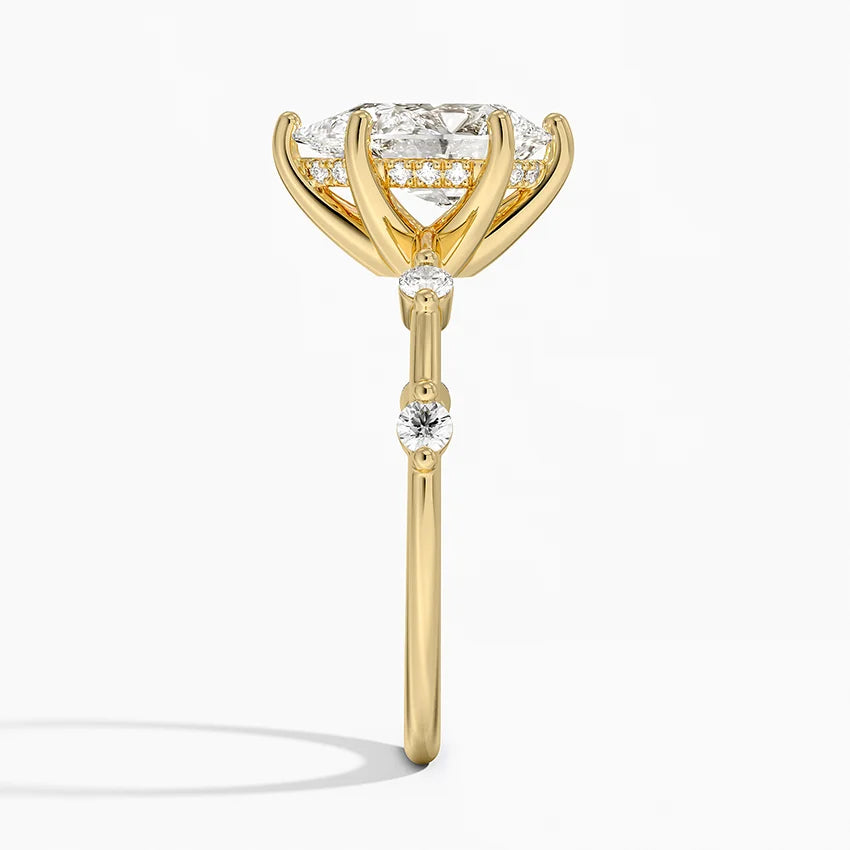Taleen Unique Lab Grown Diamond Engagement Ring in 18k Gold - Pear