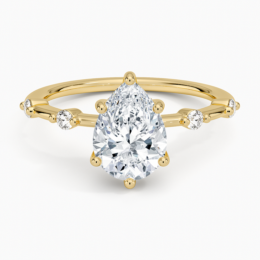 Taleen Unique Lab Grown Diamond Engagement Ring in 18k Gold - Pear