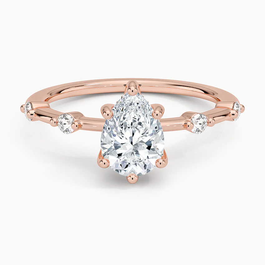 Taleen Unique Lab Grown Diamond Engagement Ring in 18k Gold - Pear