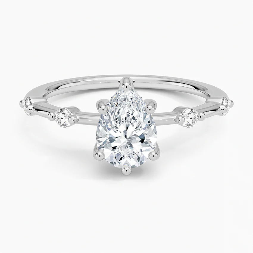 Taleen Unique Lab Grown Diamond Engagement Ring in 18k Gold - Pear