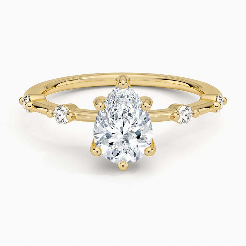 Taleen Unique Lab Grown Diamond Engagement Ring in 18k Gold - Pear