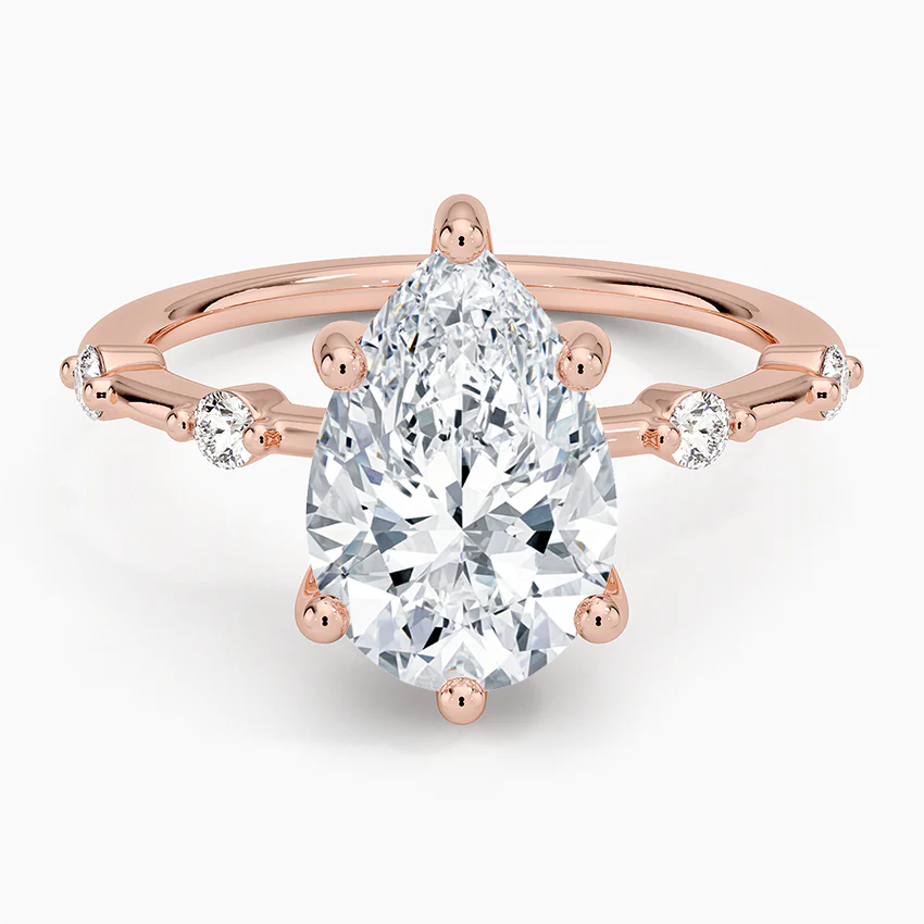 Taleen Unique Lab Grown Diamond Engagement Ring in 18k Gold - Pear