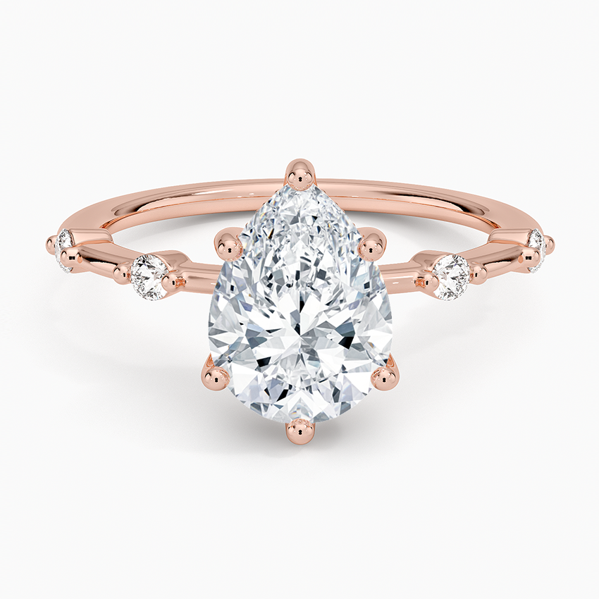 Taleen Unique Lab Grown Diamond Engagement Ring in 18k Gold - Pear