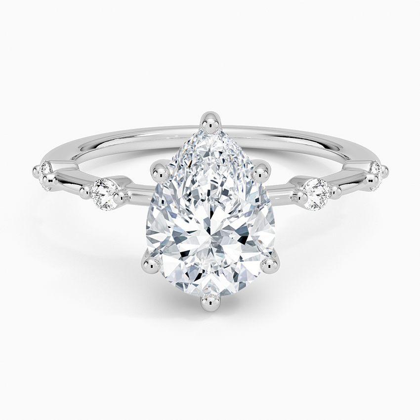 Taleen Unique Lab Grown Diamond Engagement Ring in 18k Gold - Pear