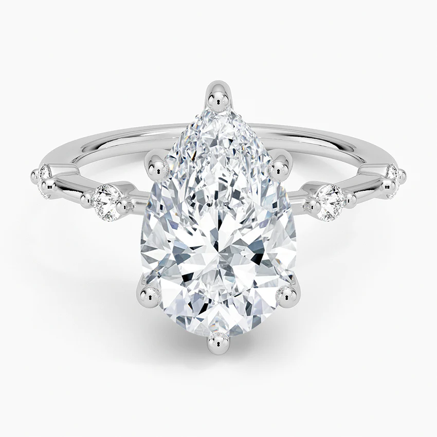 Taleen Unique Lab Grown Diamond Engagement Ring in 18k Gold - Pear