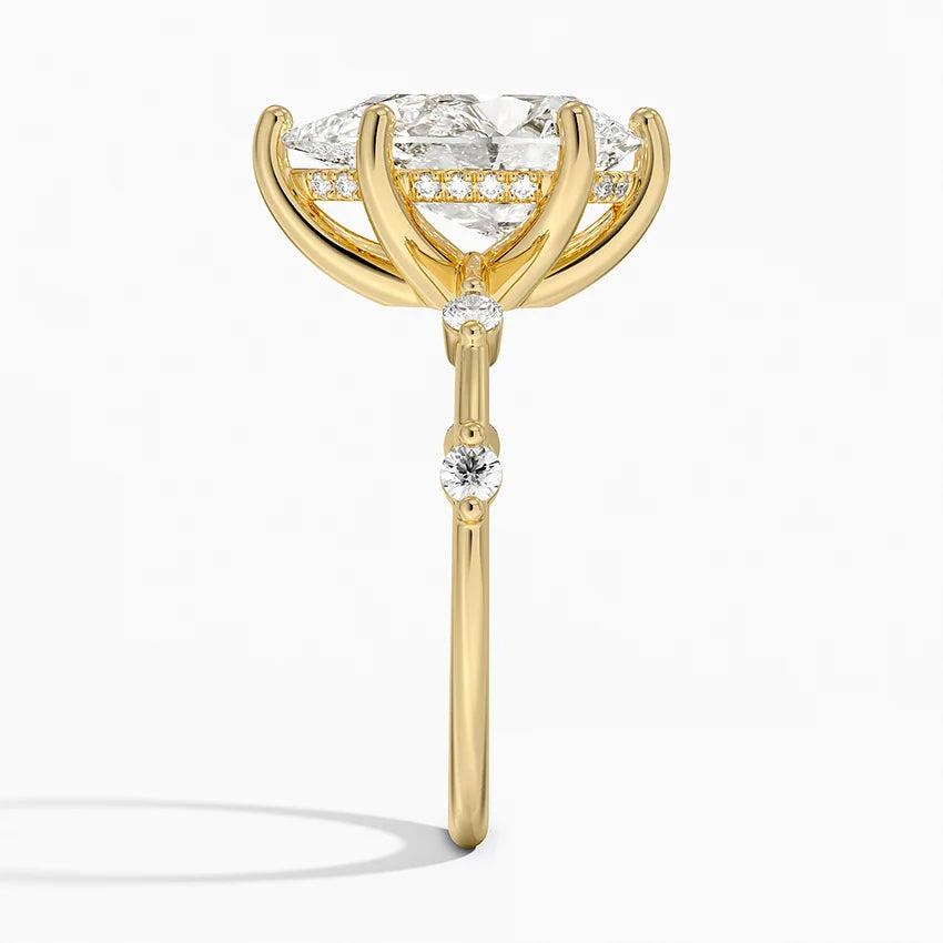 Taleen Unique Lab Grown Diamond Engagement Ring in 18k Gold - Pear