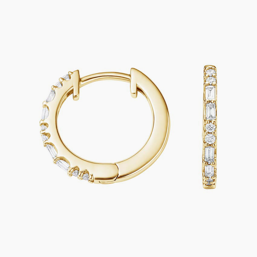 Journey Hoop Lab Diamond Earrings ( 0.11 ct * 2 ) 18K Gold