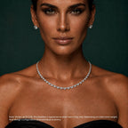 Heart Cut Diamond Eternity Tennis Necklace