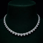 Heart Cut Diamond Eternity Tennis Necklace