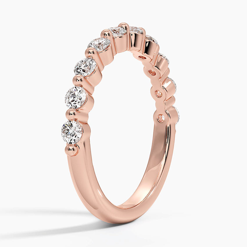 Half Eternity Lab Grown Diamond Ring Band 18K Gold - Reverie
