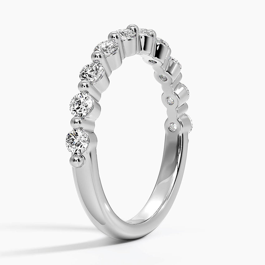 Half Eternity Lab Grown Diamond Ring Band 18K Gold - Reverie