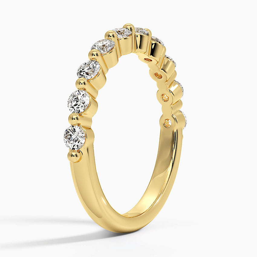 Half Eternity Lab Grown Diamond Ring Band 18K Gold - Reverie