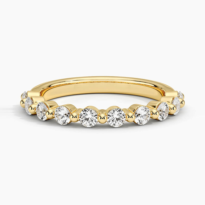 Half Eternity Lab Grown Diamond Ring Band 18K Gold - Reverie
