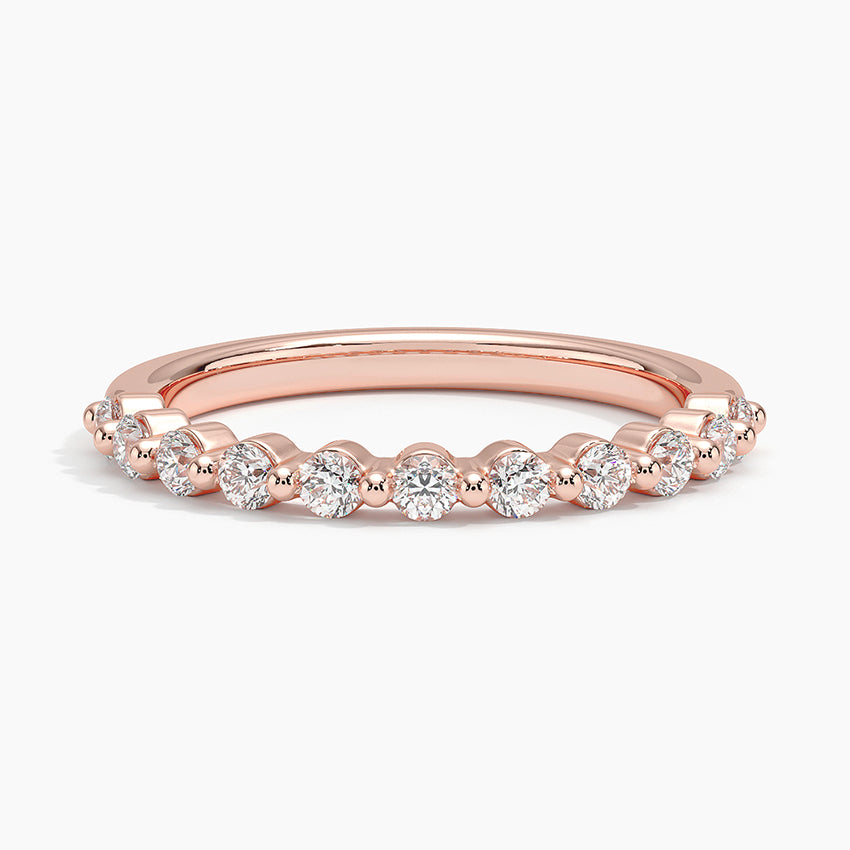 Half Eternity Lab Grown Diamond Ring Band 18K Gold - Reverie