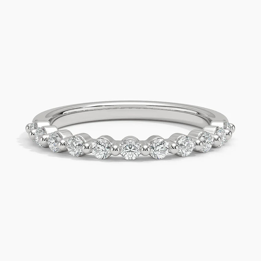 Half Eternity Lab Grown Diamond Ring Band 18K Gold - Reverie