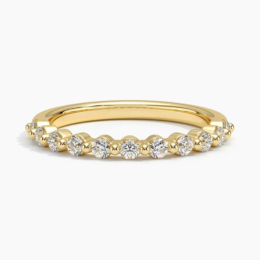 Half Eternity Lab Grown Diamond Ring Band 18K Gold - Reverie