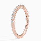 ⁠Round Diamond Bead Set Half Eternity Band
