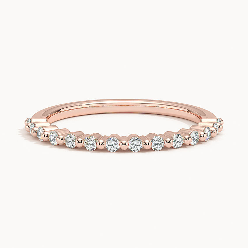 Half Eternity Lab Grown Diamond Ring Band 18K Gold - Reverie
