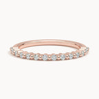 ⁠Round Diamond Bead Set Half Eternity Band