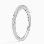 ⁠Round Diamond Bead Set Half Eternity Band