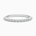⁠Round Diamond Bead Set Half Eternity Band
