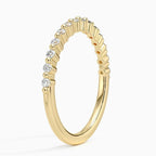 ⁠Round Diamond Bead Set Half Eternity Band