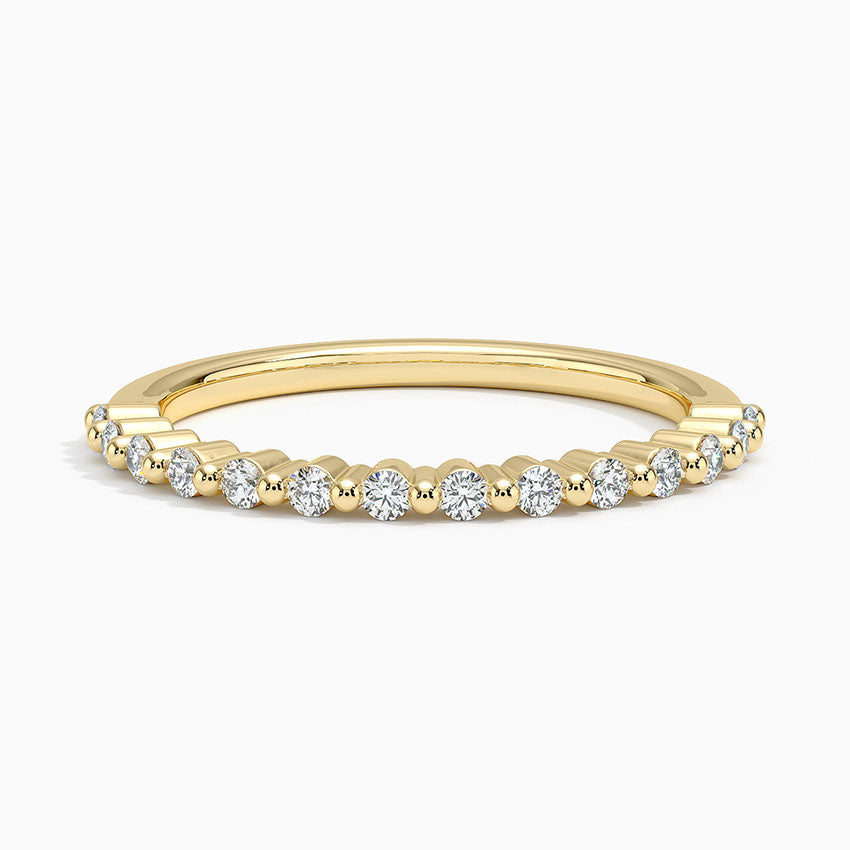 Half Eternity Lab Grown Diamond Ring Band 18K Gold - Reverie