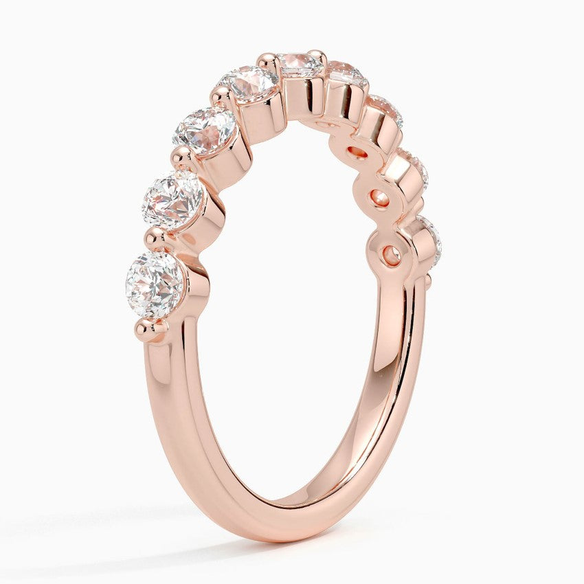 Half Eternity Lab Grown Diamond Ring Band 18K Gold - Reverie