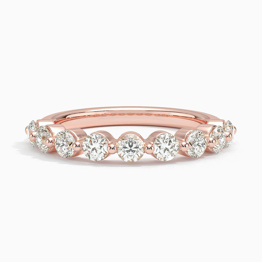Half Eternity Lab Grown Diamond Ring Band 18K Gold - Reverie