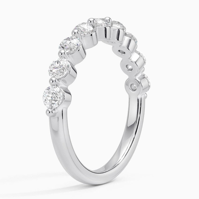 Half Eternity Lab Grown Diamond Ring Band 18K Gold - Reverie