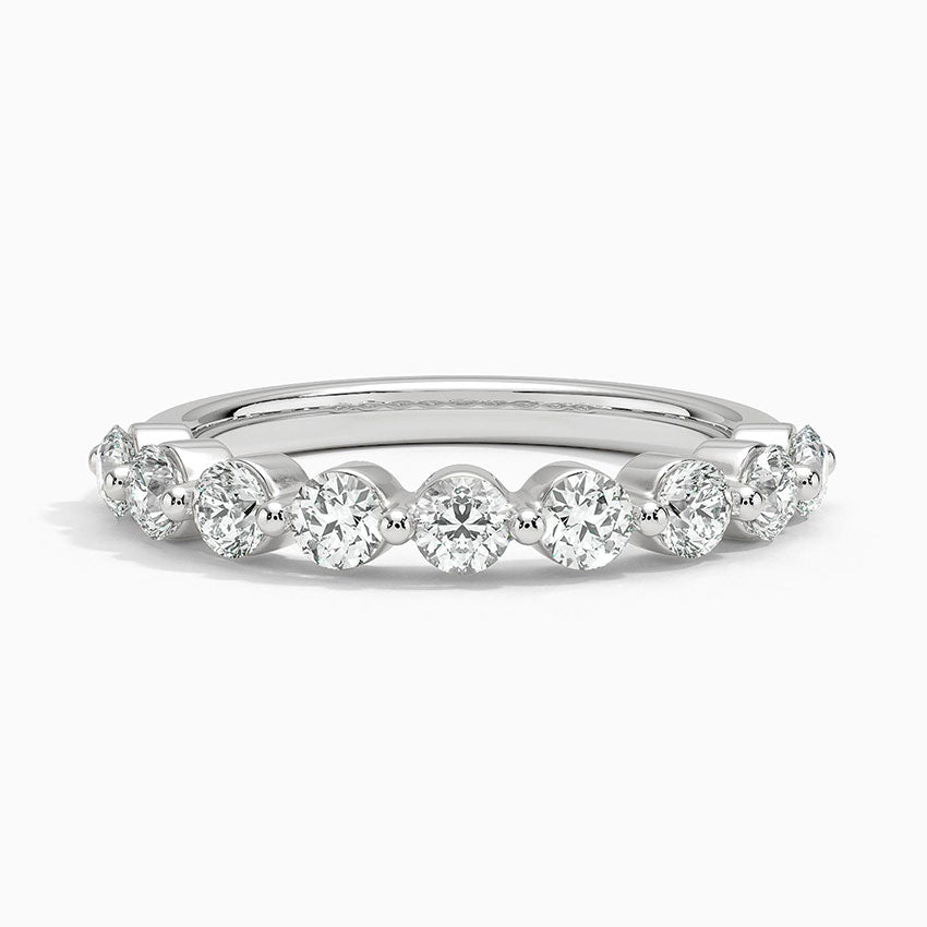 Half Eternity Lab Grown Diamond Ring Band 18K Gold - Reverie