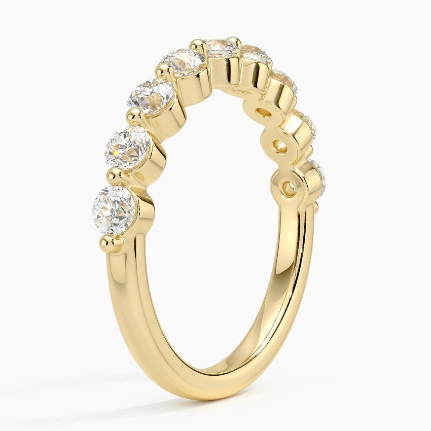 Half Eternity Lab Grown Diamond Ring Band 18K Gold - Reverie